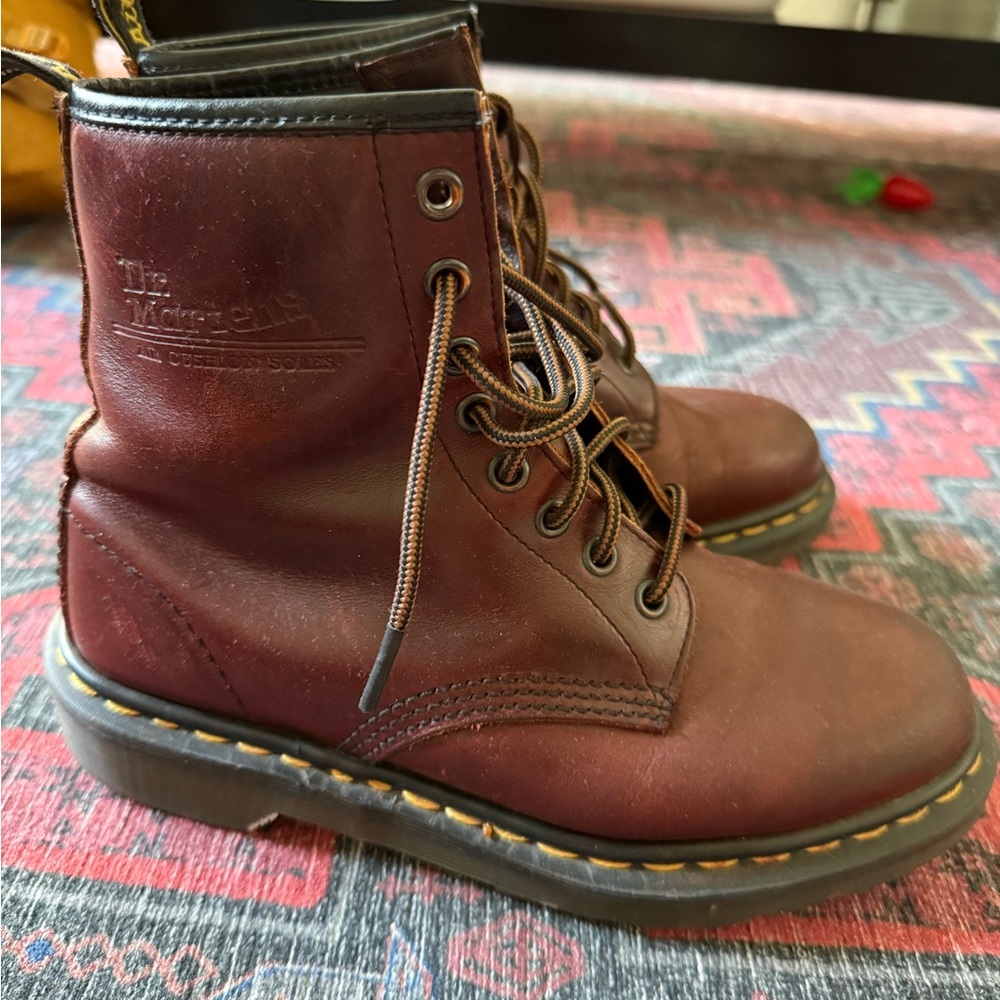 Dr. Martens Women's Dark Red Combat Boots